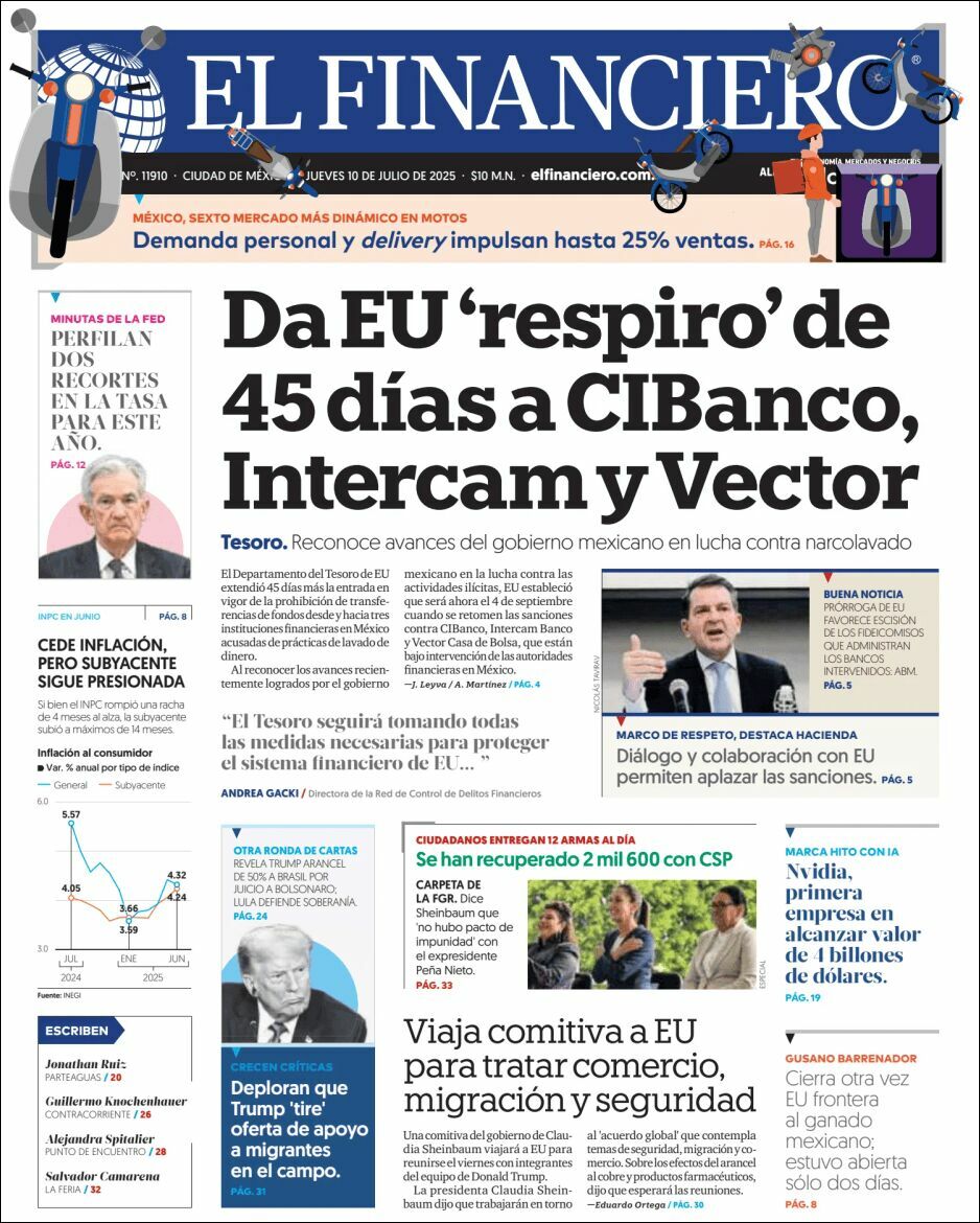 El Financiero, edición del jueves 10 de julio de 2025 El Financiero, edición del jueves 10 de julio de 2025