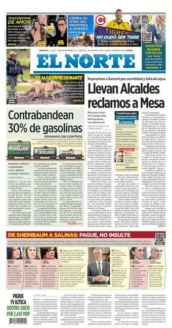 El Norte, edición del jueves 10 de julio de 2025 El Norte, edición del jueves 10 de julio de 2025