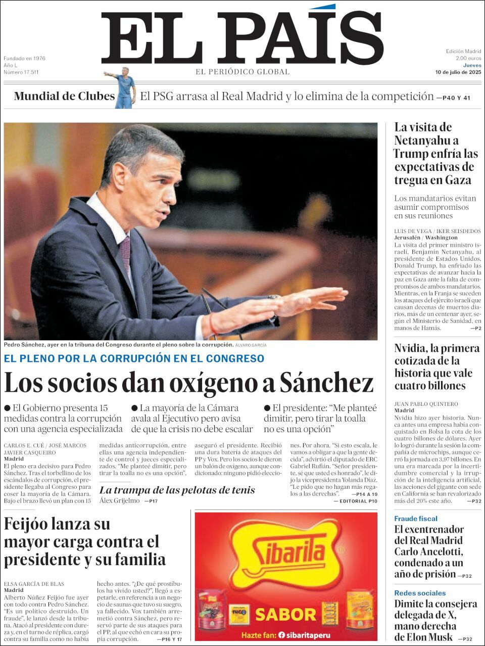 El País, edición del jueves 10 de julio de 2025 El País, edición del jueves 10 de julio de 2025