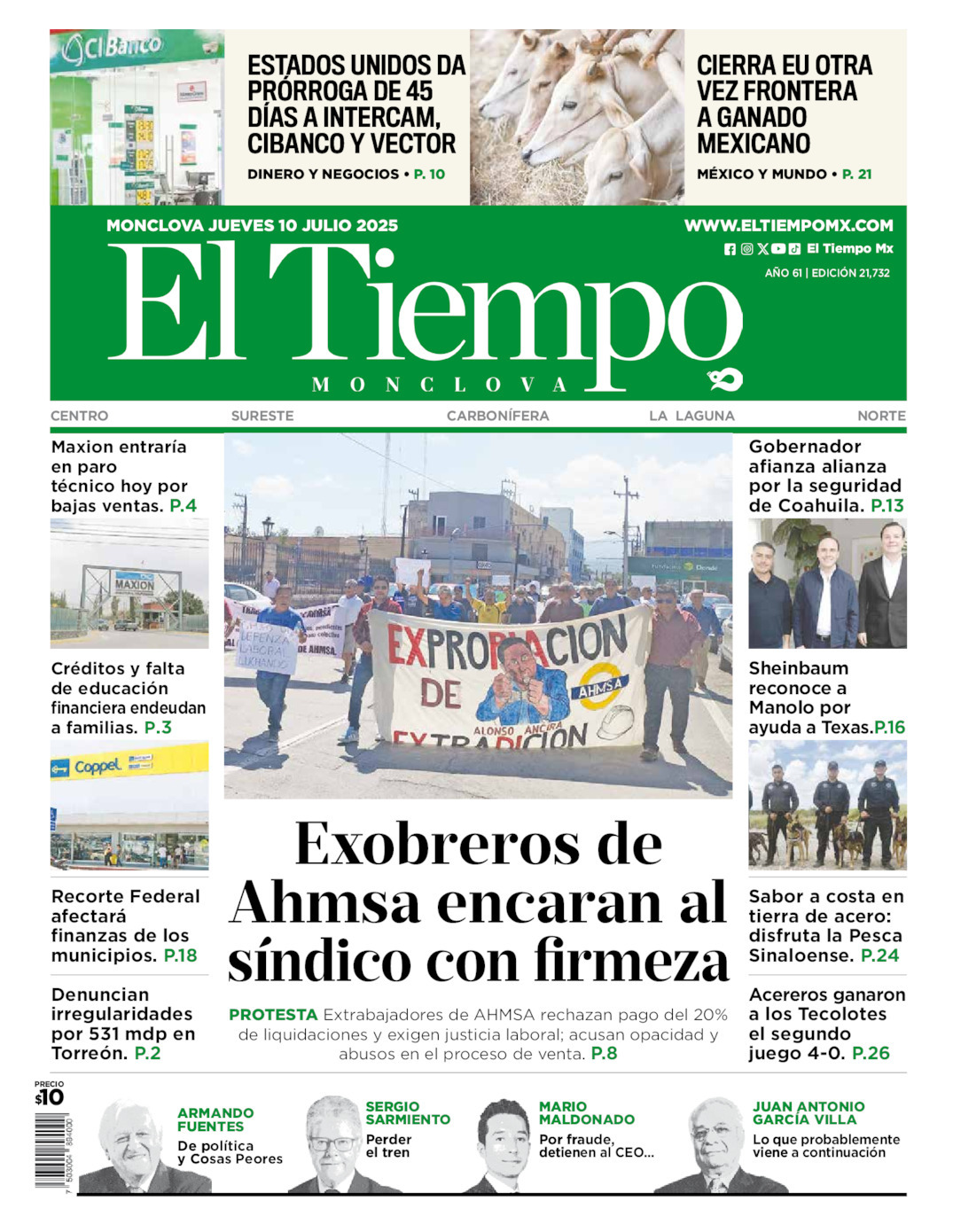 El Tiempo Monclova, edición del jueves 10 de julio de 2025 El Tiempo Monclova, edición del jueves 10 de julio de 2025