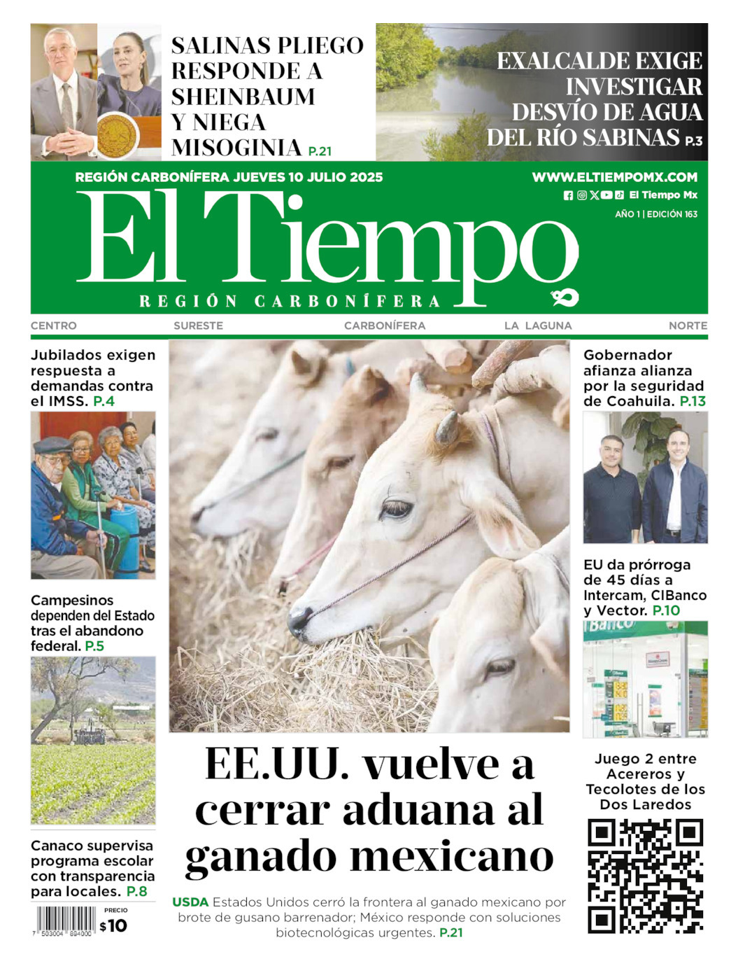 El Tiempo Región Carbonífera, edición del jueves 10 de julio de 2025 El Tiempo Región Carbonífera, edición del jueves 10 de julio de 2025
