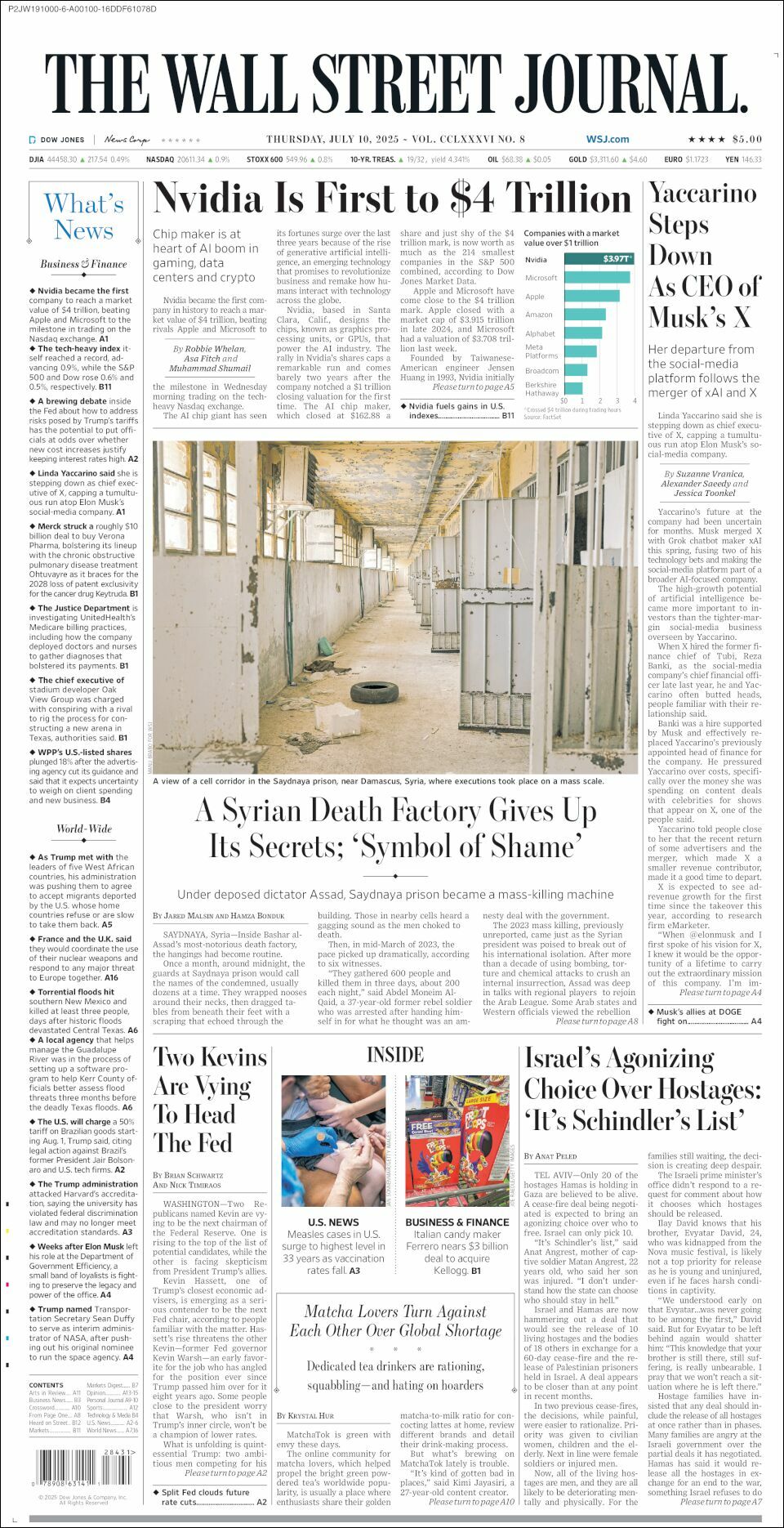 The Wall Street Journal, edición del jueves 10 de julio de 2025 The Wall Street Journal, edición del jueves 10 de julio de 2025