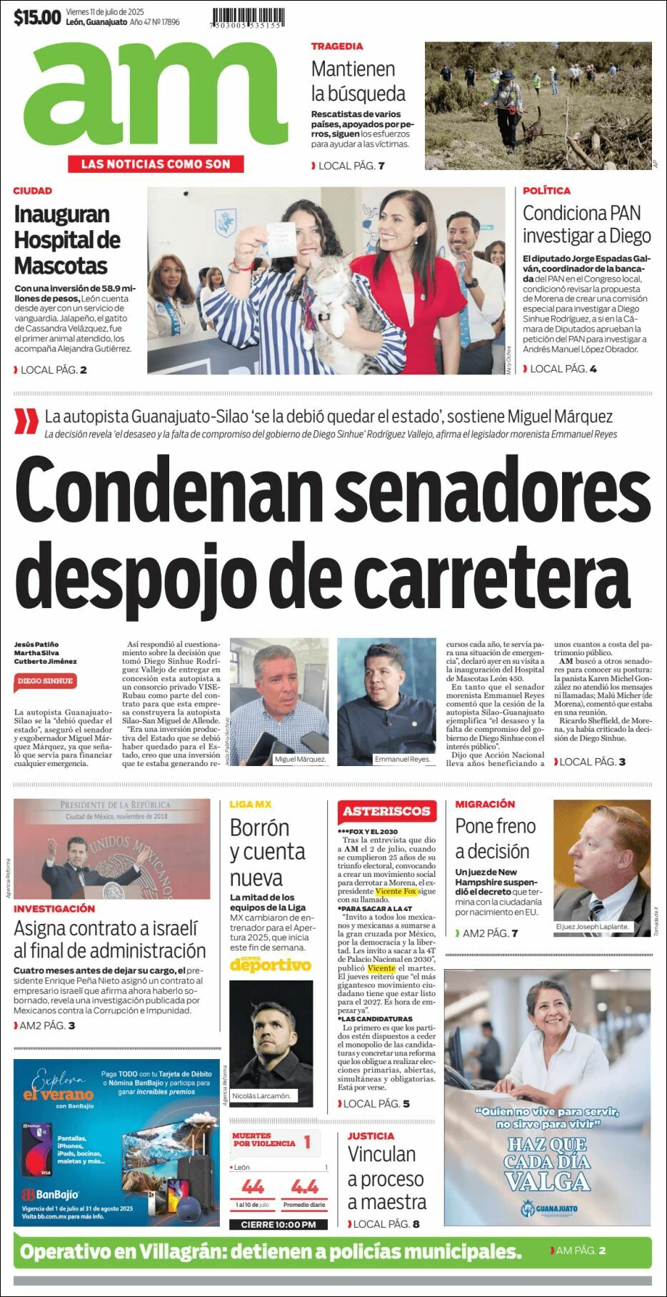 AM de León, edición del viernes 11 de julio de 2025