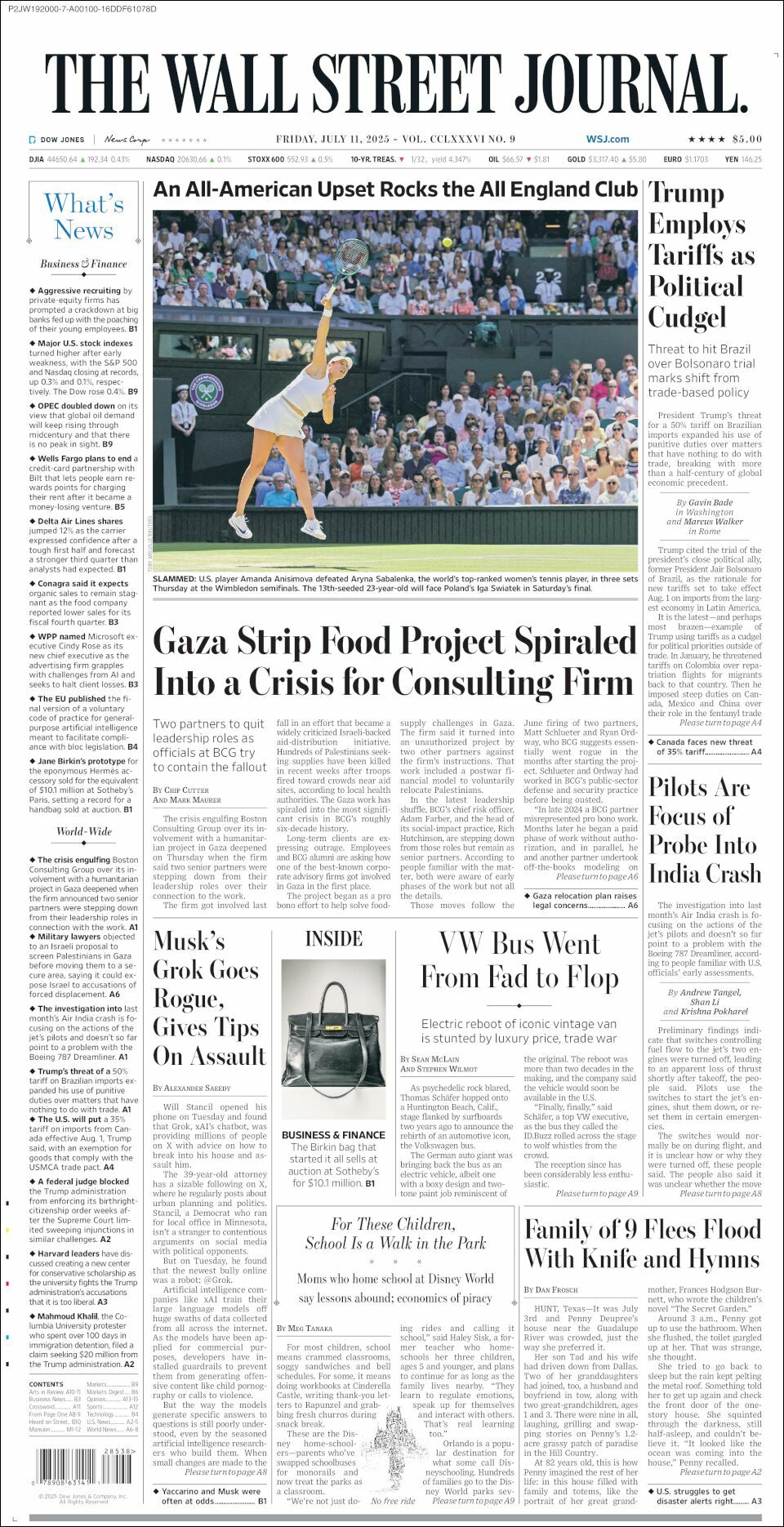 The Wall Street Journal, edición del viernes 11 de julio de 2025