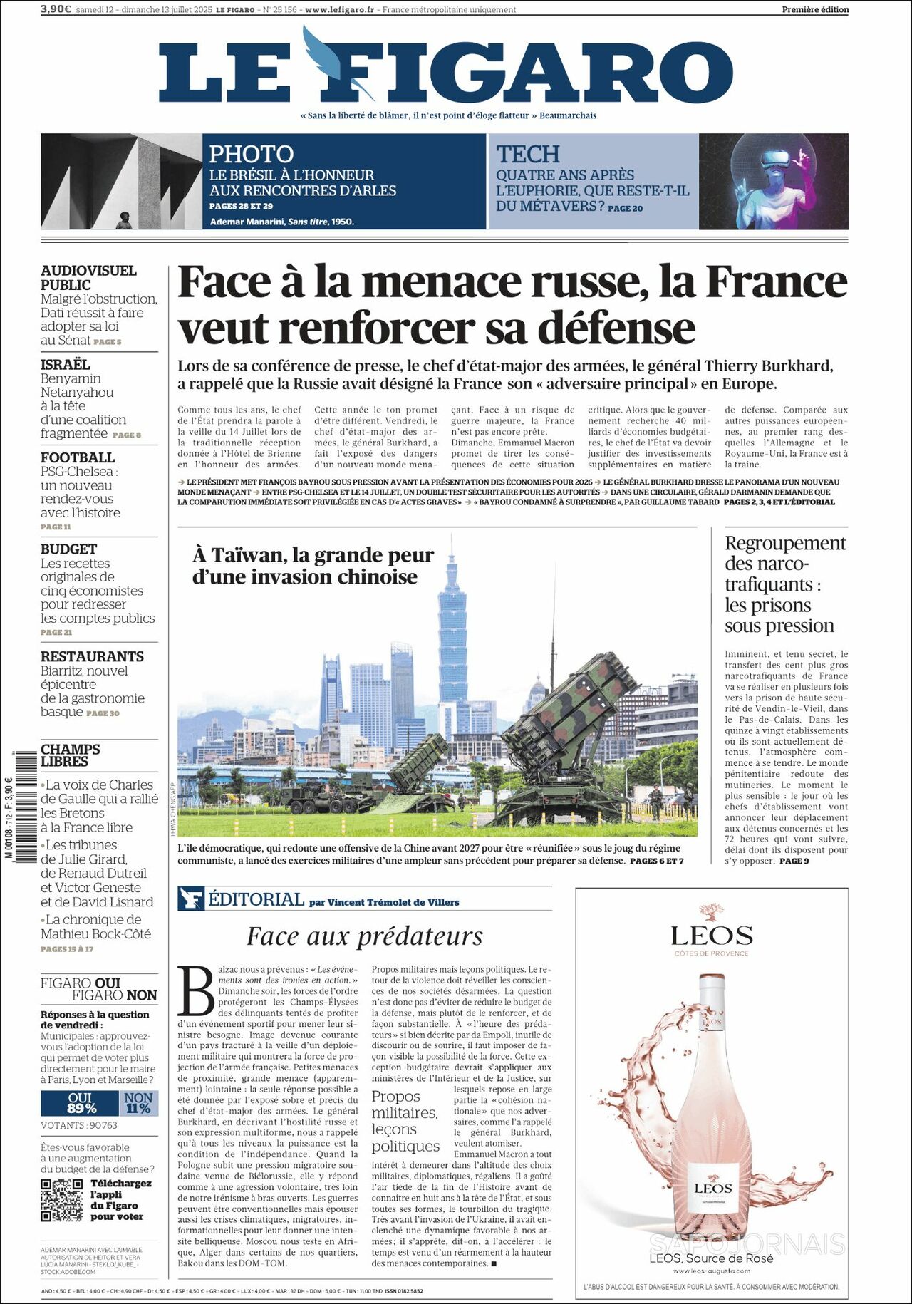 Le Figaro, edición del sábado 12 de julio de 2025 Le Figaro, edición del sábado 12 de julio de 2025