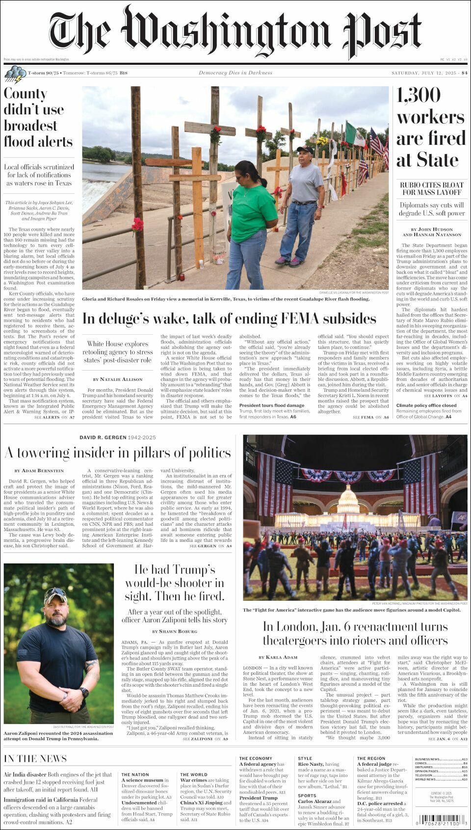 The Washington Post, edición del sábado 12 de julio de 2025 The Washington Post, edición del sábado 12 de julio de 2025