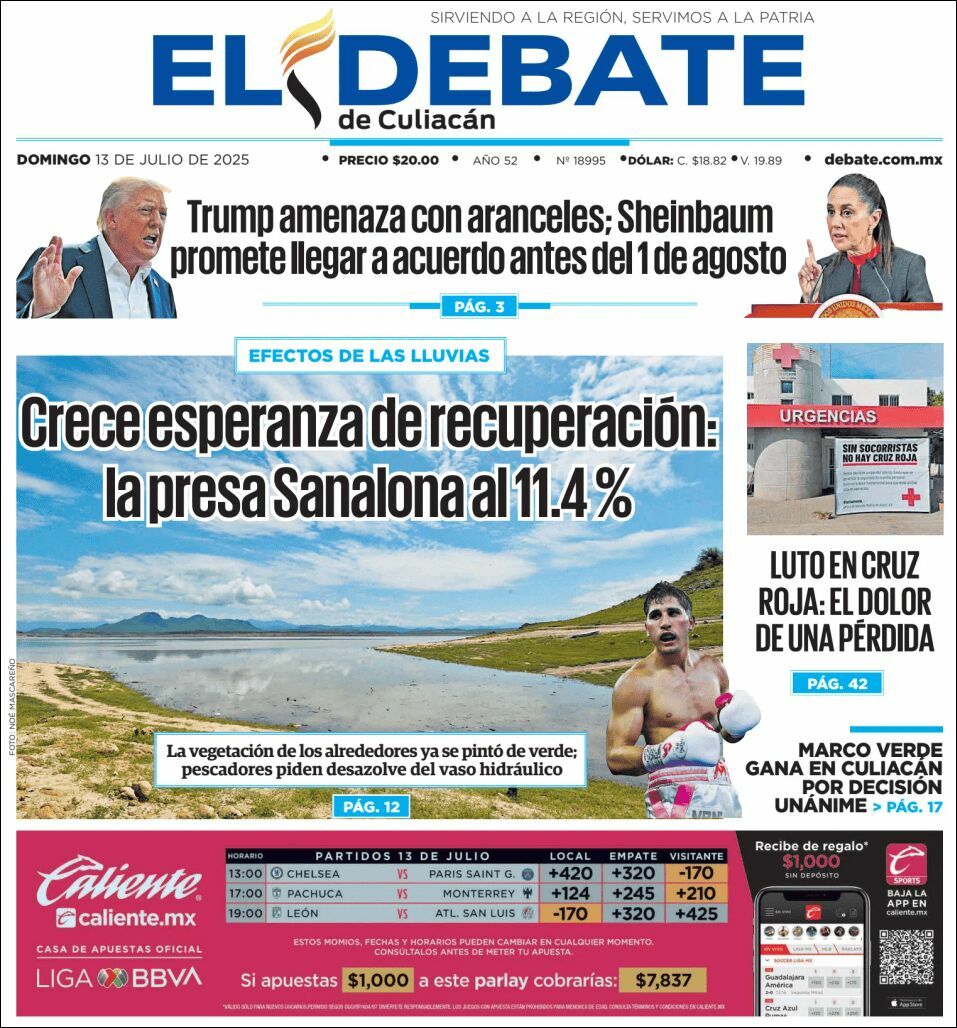El Debate Culiacán, edición del domingo 13 de julio de 2025 El Debate Culiacán, edición del domingo 13 de julio de 2025