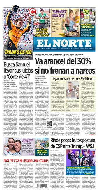 El Norte, edición del domingo 13 de julio de 2025 El Norte, edición del domingo 13 de julio de 2025