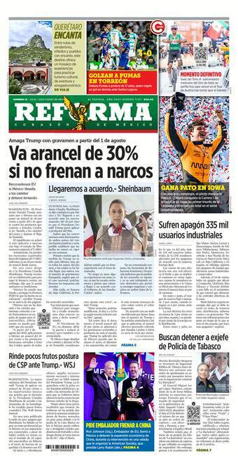Reforma, edición del domingo 13 de julio de 2025 Reforma, edición del domingo 13 de julio de 2025
