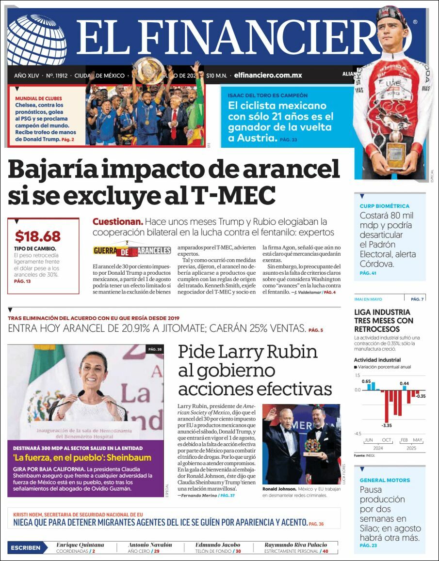 El Financiero, edición del lunes 14 de julio de 2025 El Financiero, edición del lunes 14 de julio de 2025