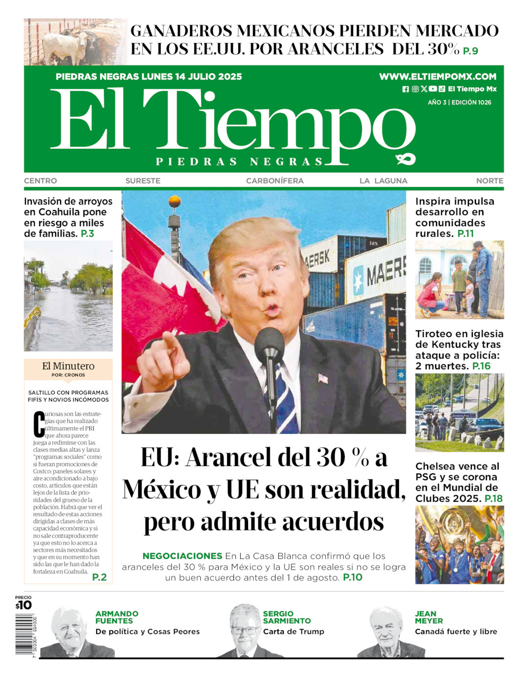 El Tiempo Piedras Negras, edición del lunes 14 de julio de 2025 El Tiempo Piedras Negras, edición del lunes 14 de julio de 2025
