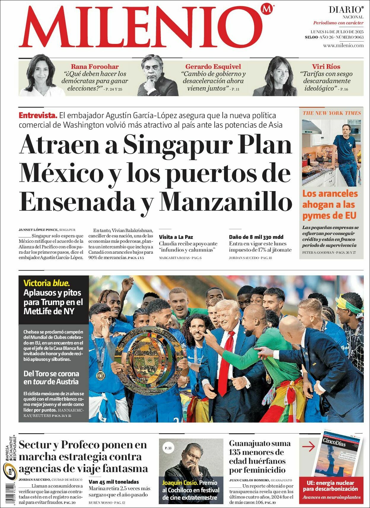 Milenio, edición del lunes 14 de julio de 2025 Milenio, edición del lunes 14 de julio de 2025