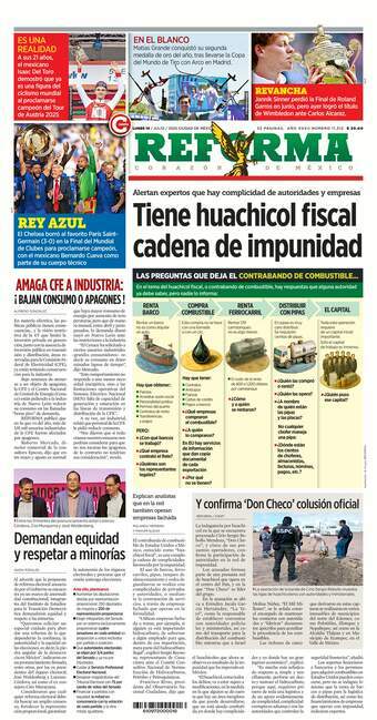 Reforma, edición del lunes 14 de julio de 2025 Reforma, edición del lunes 14 de julio de 2025