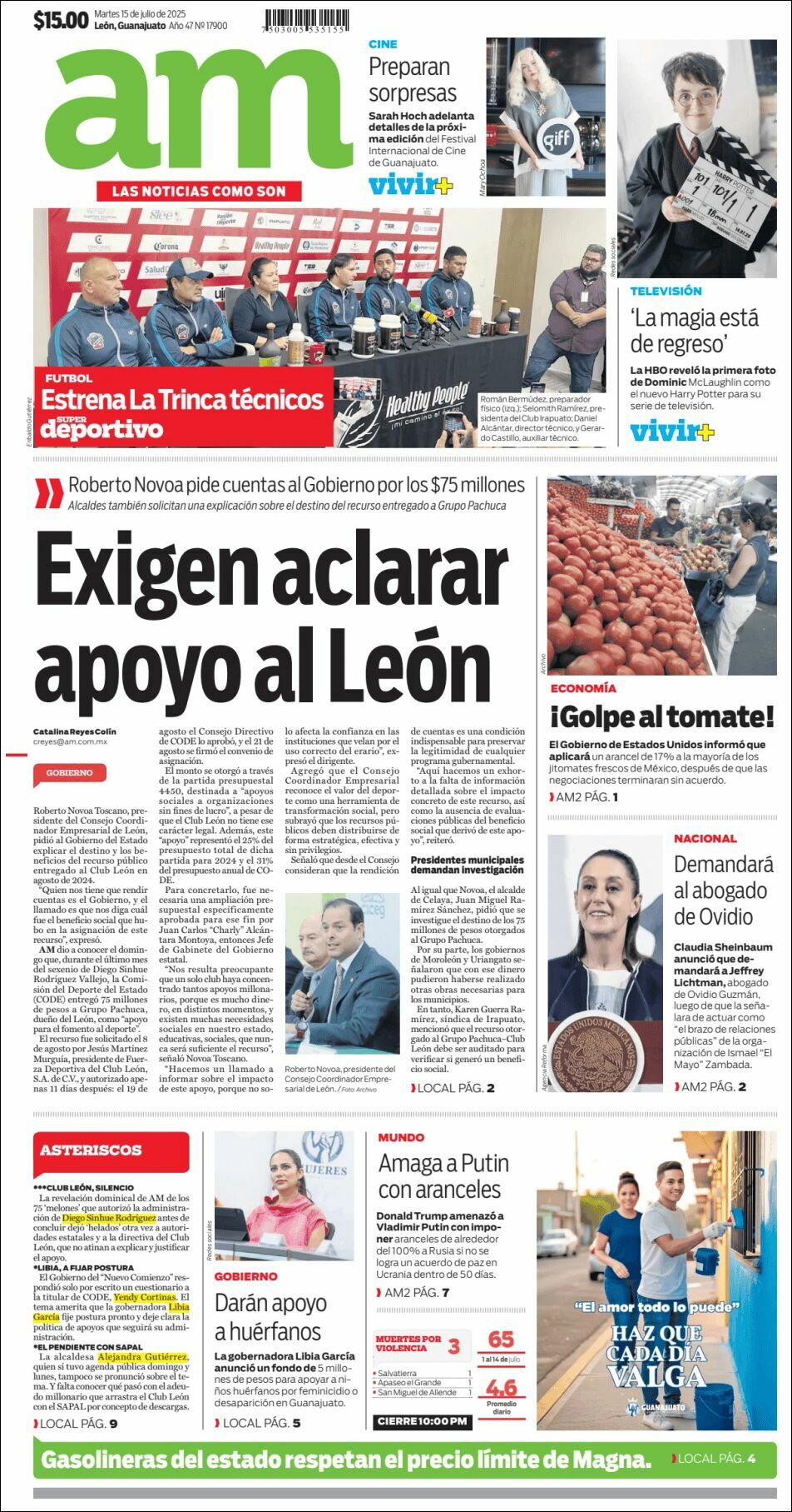 AM de León, edición del martes 15 de julio de 2025 AM de León, edición del martes 15 de julio de 2025