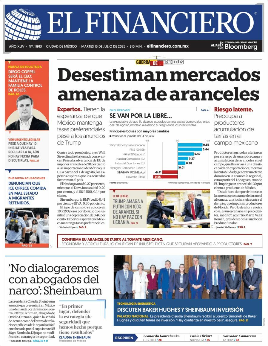 El Financiero, edición del martes 15 de julio de 2025 El Financiero, edición del martes 15 de julio de 2025
