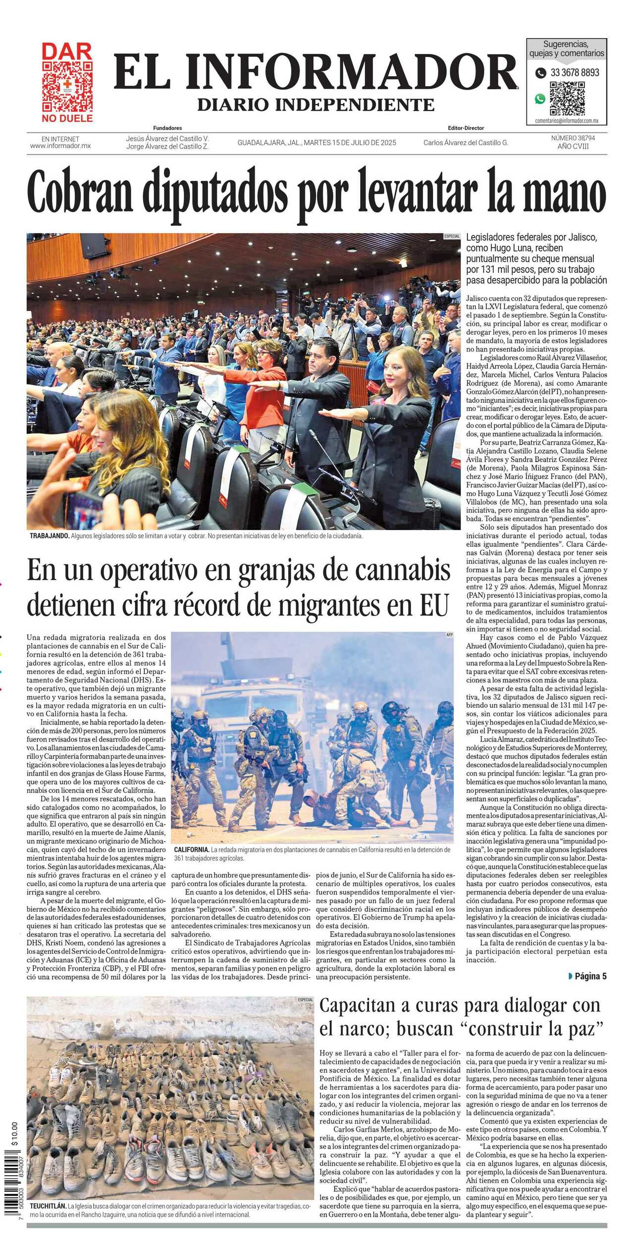 El Informador, edición del martes 15 de julio de 2025 El Informador, edición del martes 15 de julio de 2025