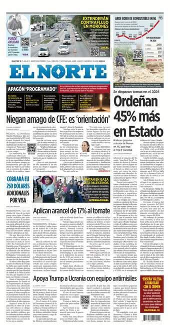 El Norte, edición del martes 15 de julio de 2025 El Norte, edición del martes 15 de julio de 2025