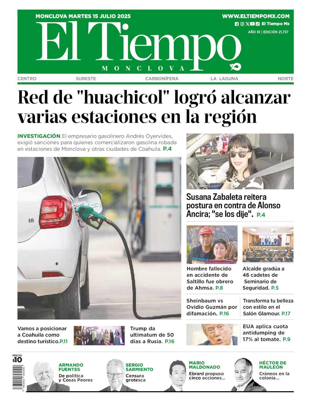 El Tiempo Monclova, edición del martes 15 de julio de 2025 El Tiempo Monclova, edición del martes 15 de julio de 2025