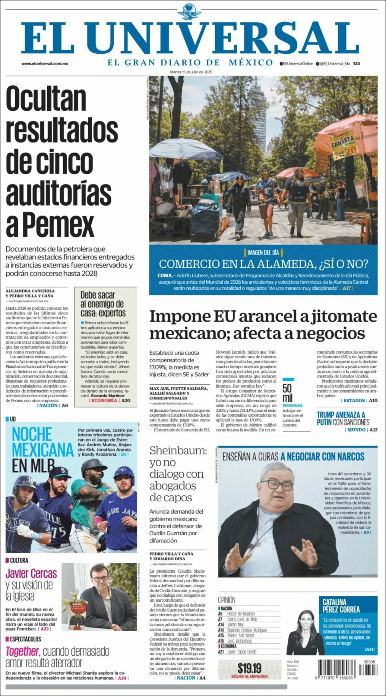 El Universal, edición del martes 15 de julio de 2025 El Universal, edición del martes 15 de julio de 2025