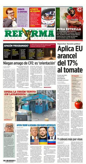 Reforma, edición del martes 15 de julio de 2025 Reforma, edición del martes 15 de julio de 2025