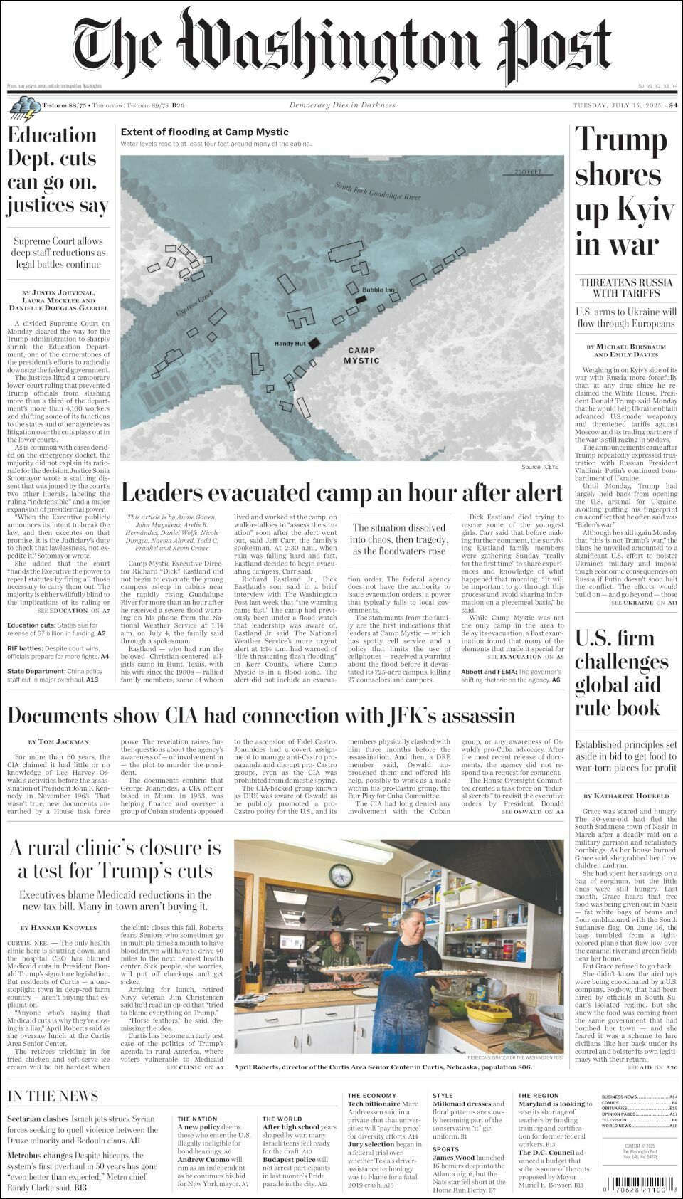 The Washington Post, edición del martes 15 de julio de 2025 The Washington Post, edición del martes 15 de julio de 2025