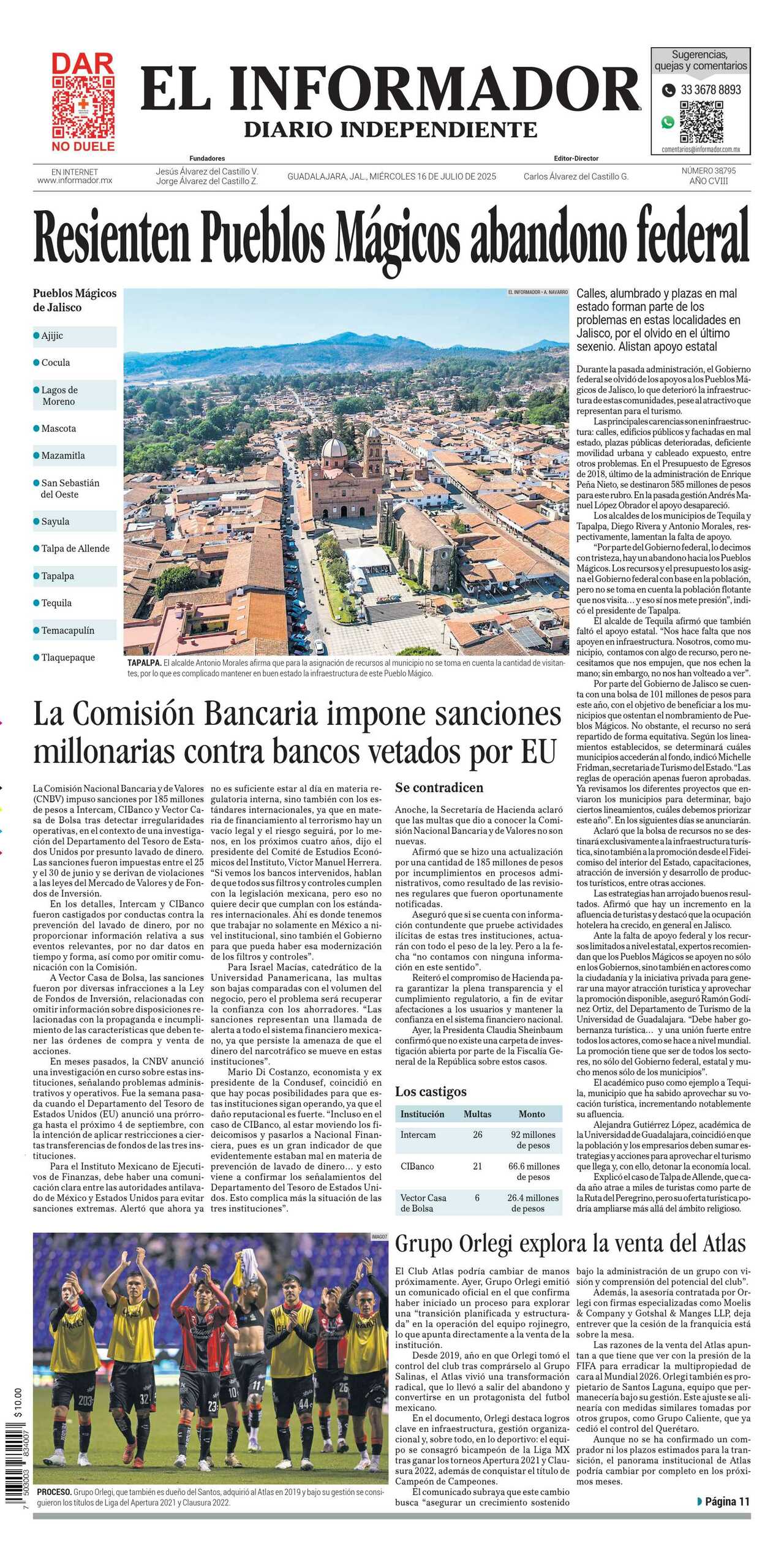 El Informador, edición del miércoles 16 de julio de 2025 El Informador, edición del miércoles 16 de julio de 2025