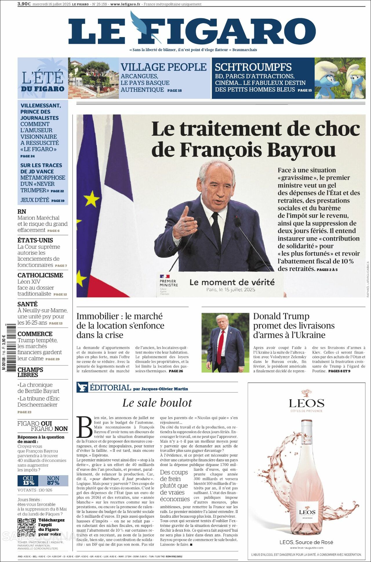Le Figaro, edición del miércoles 16 de julio de 2025 Le Figaro, edición del miércoles 16 de julio de 2025