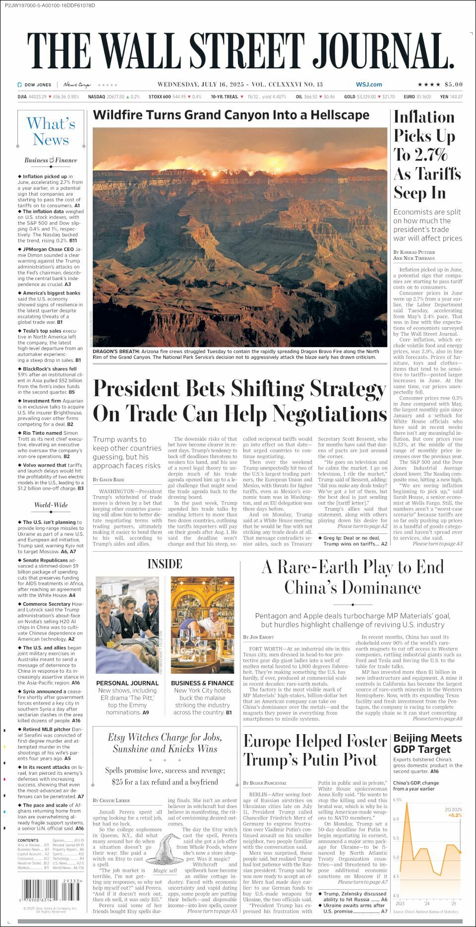 The Wall Street Journal, edición del miércoles 16 de julio de 2025 The Wall Street Journal, edición del miércoles 16 de julio de 2025