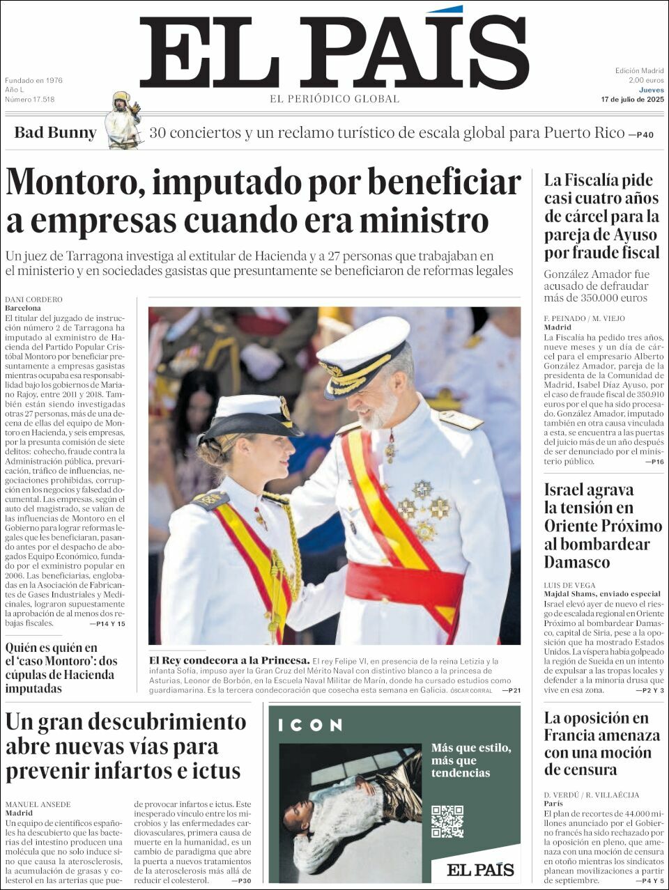 El País, edición del jueves 17 de julio de 2025 El País, edición del jueves 17 de julio de 2025