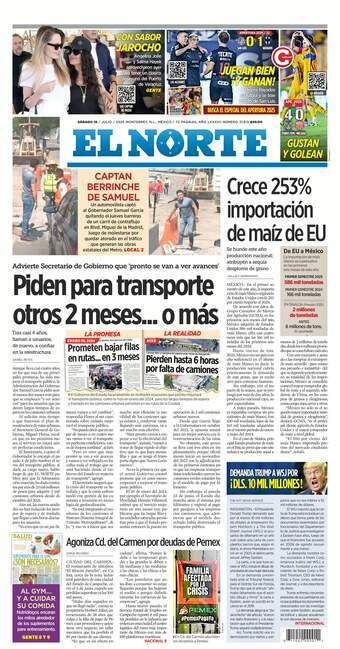 El Norte, edición del sábado 19 de julio de 2025 El Norte, edición del sábado 19 de julio de 2025