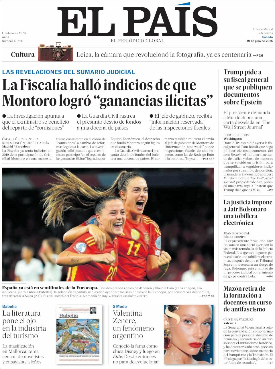 El País, edición del sábado 19 de julio de 2025 El País, edición del sábado 19 de julio de 2025