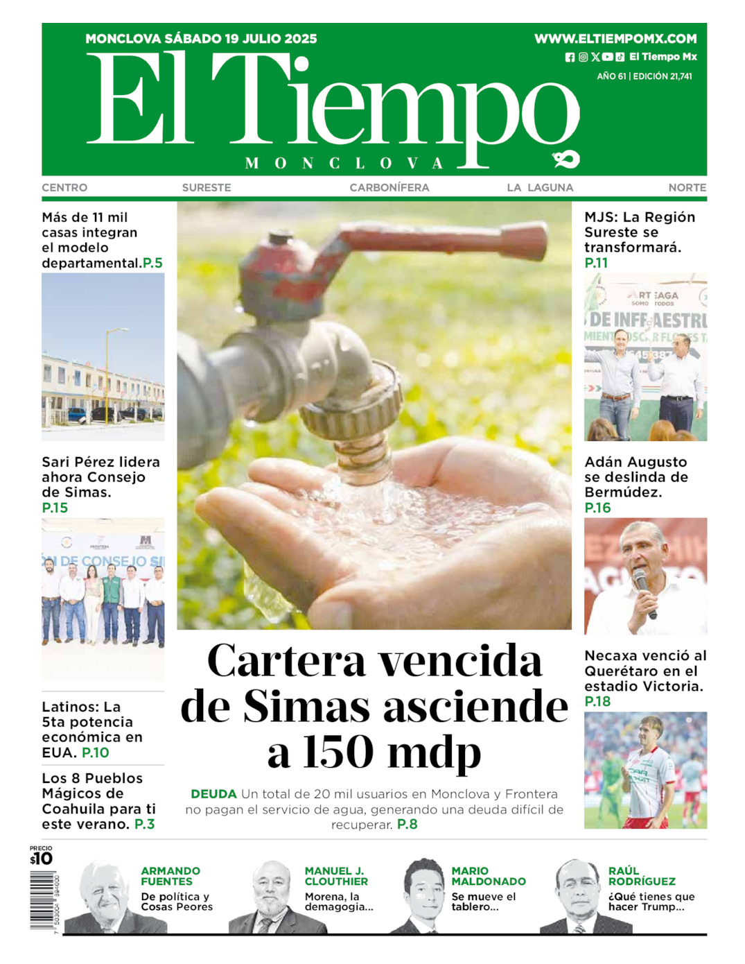 El Tiempo Monclova, edición del sábado 19 de julio de 2025 El Tiempo Monclova, edición del sábado 19 de julio de 2025
