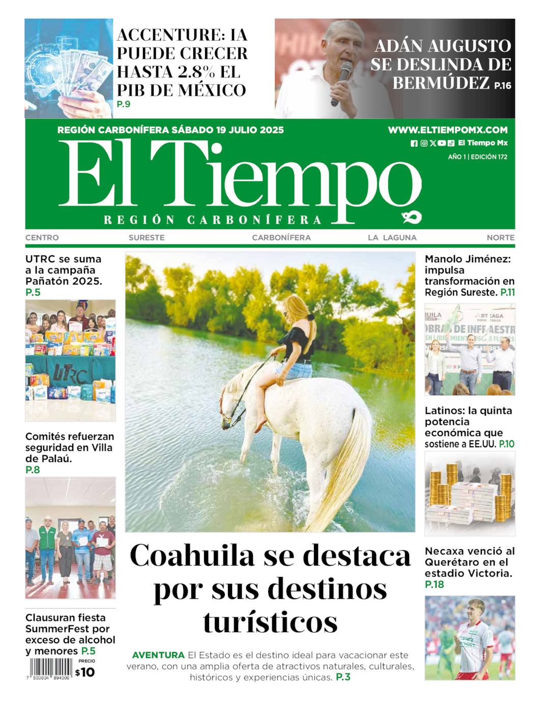 El Tiempo Región Carbonífera, edición del sábado 19 de julio de 2025 El Tiempo Región Carbonífera, edición del sábado 19 de julio de 2025