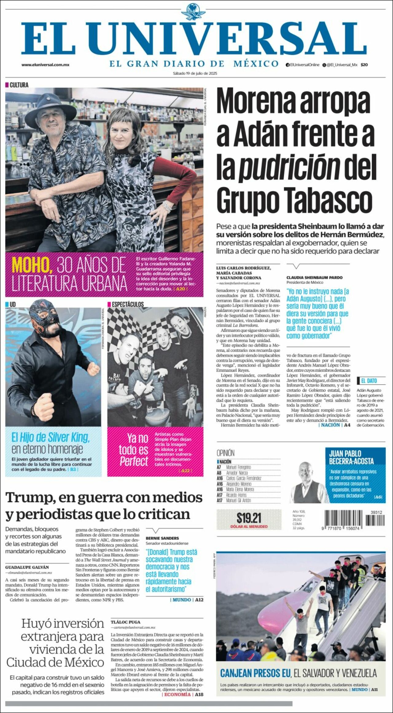 El Universal, edición del sábado 19 de julio de 2025 El Universal, edición del sábado 19 de julio de 2025