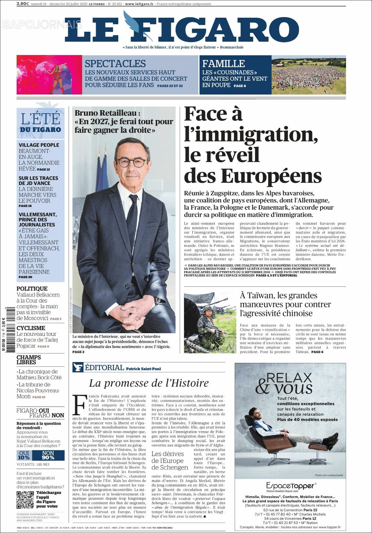 Le Figaro, edición del sábado 19 de julio de 2025 Le Figaro, edición del sábado 19 de julio de 2025