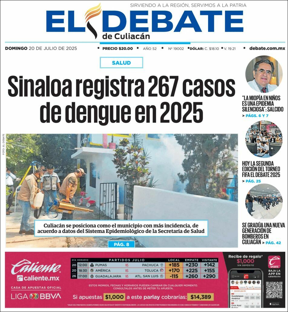 El Debate Culiacán, edición del domingo 20 de julio de 2025 El Debate Culiacán, edición del domingo 20 de julio de 2025