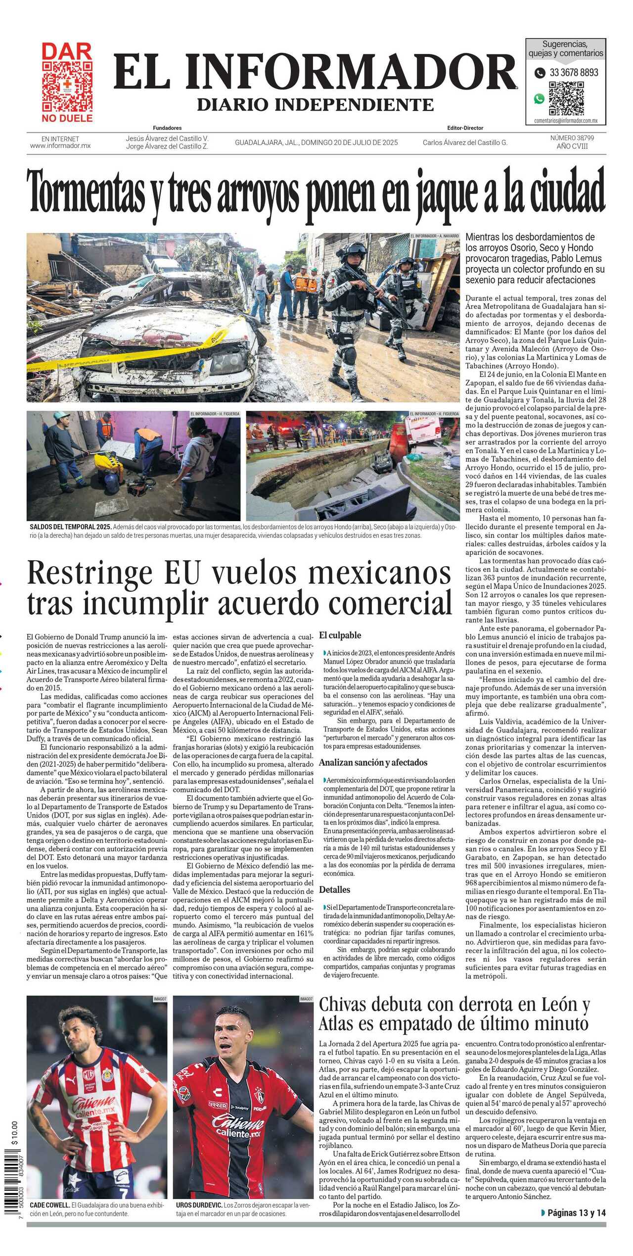 El Informador, edición del domingo 20 de julio de 2025 El Informador, edición del domingo 20 de julio de 2025