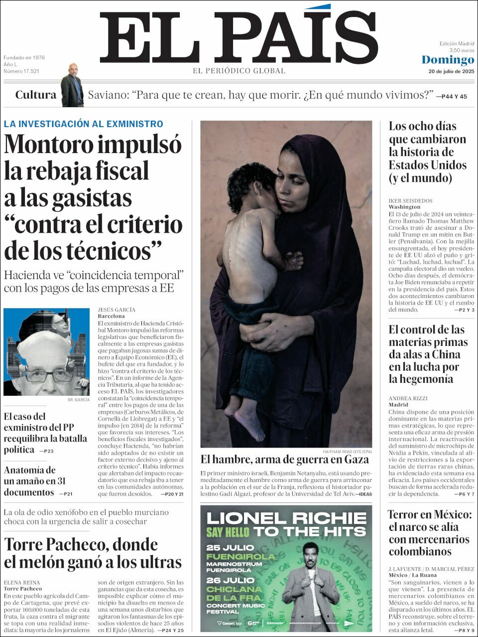 El País, edición del domingo 20 de julio de 2025 El País, edición del domingo 20 de julio de 2025