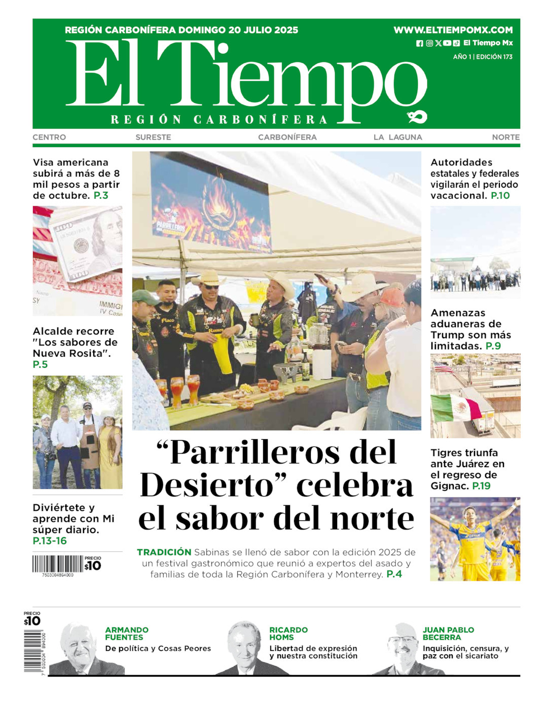 El Tiempo Región Carbonífera, edición del domingo 20 de julio de 2025 El Tiempo Región Carbonífera, edición del domingo 20 de julio de 2025