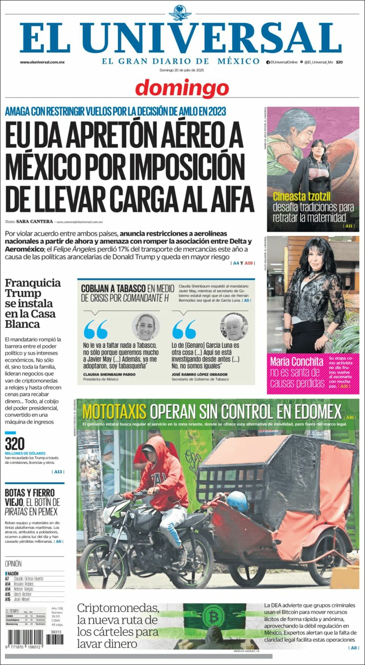 El Universal, edición del domingo 20 de julio de 2025 El Universal, edición del domingo 20 de julio de 2025