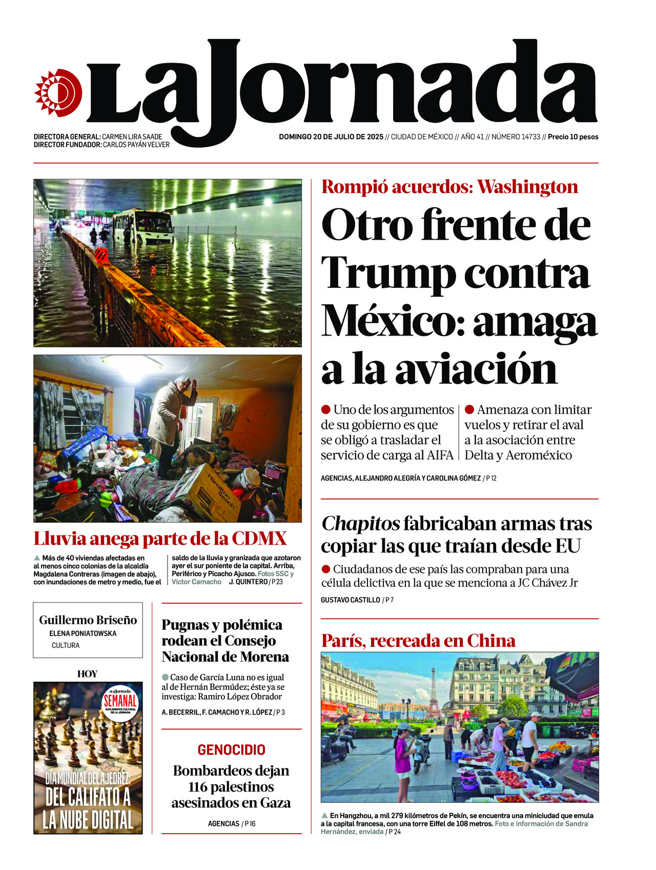 La Jornada, edición del domingo 20 de julio de 2025 La Jornada, edición del domingo 20 de julio de 2025