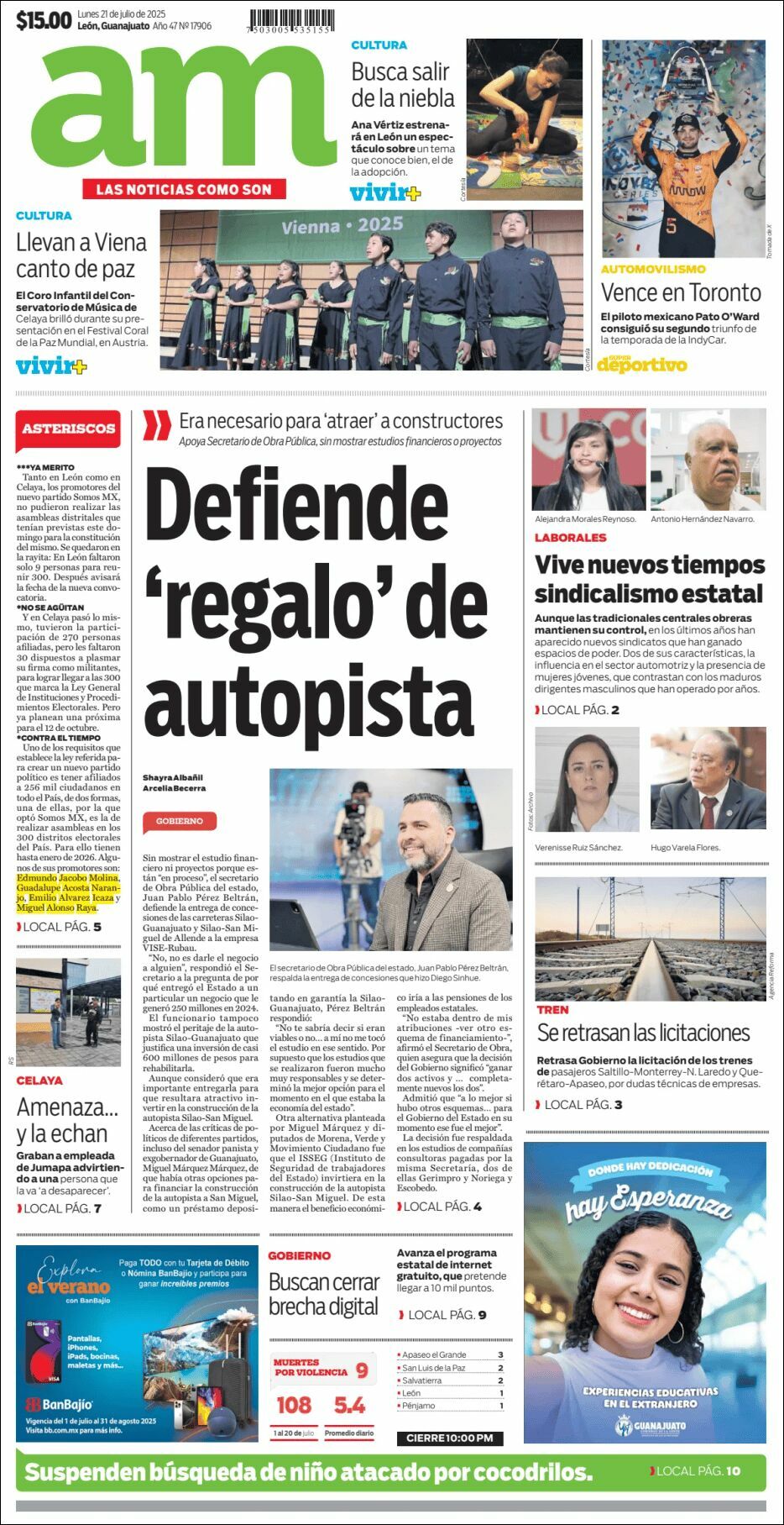 AM de León, edición del lunes 21 de julio de 2025 AM de León, edición del lunes 21 de julio de 2025