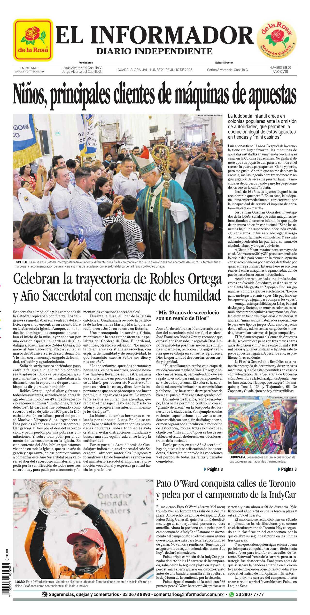 El Informador, edición del lunes 21 de julio de 2025 El Informador, edición del lunes 21 de julio de 2025
