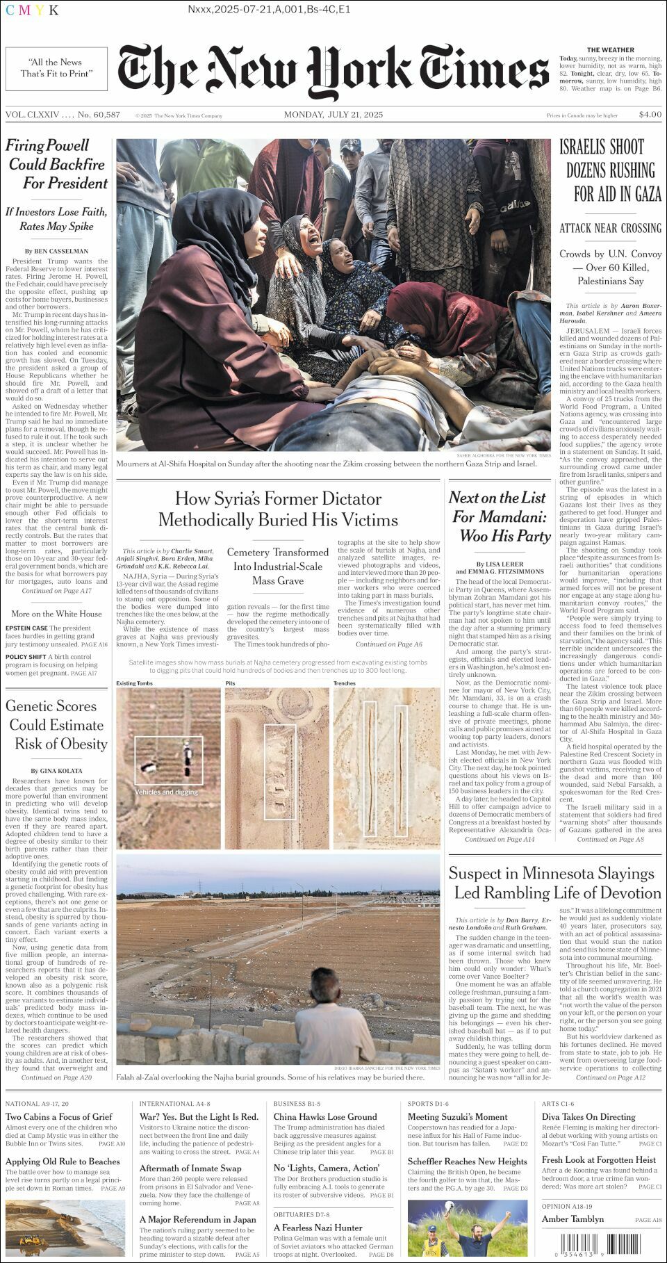 The New York Times, edición del lunes 21 de julio de 2025 The New York Times, edición del lunes 21 de julio de 2025