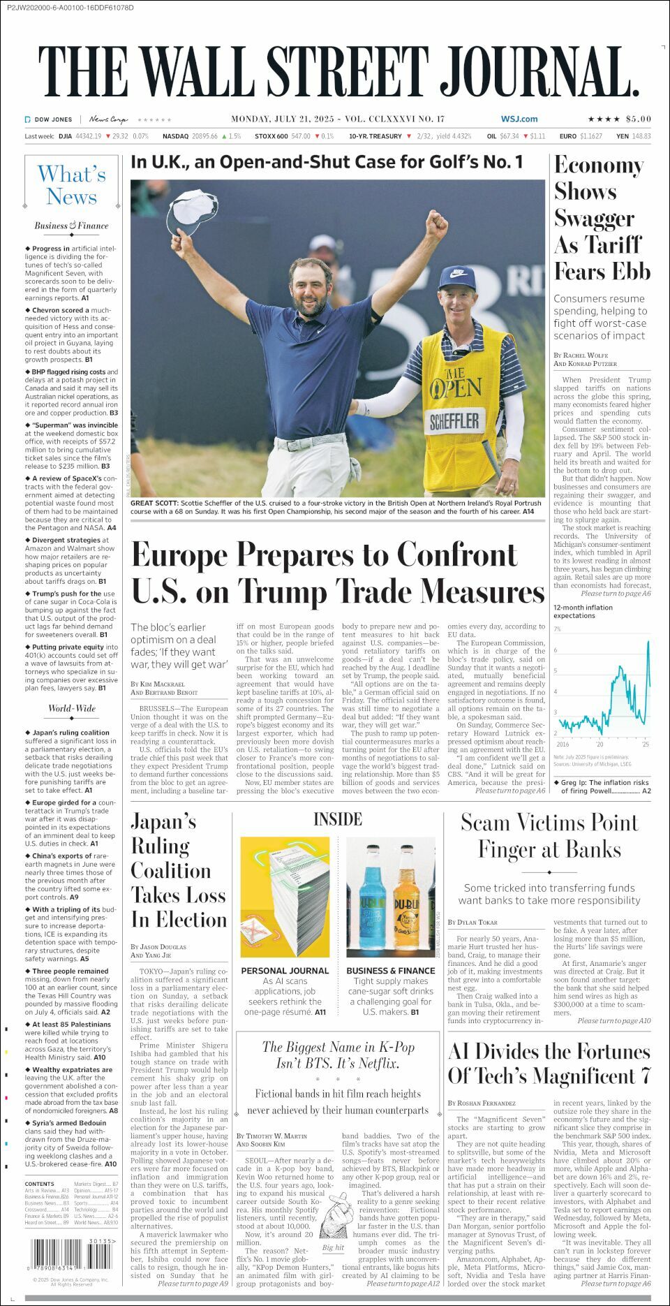 The Wall Street Journal, edición del lunes 21 de julio de 2025 The Wall Street Journal, edición del lunes 21 de julio de 2025