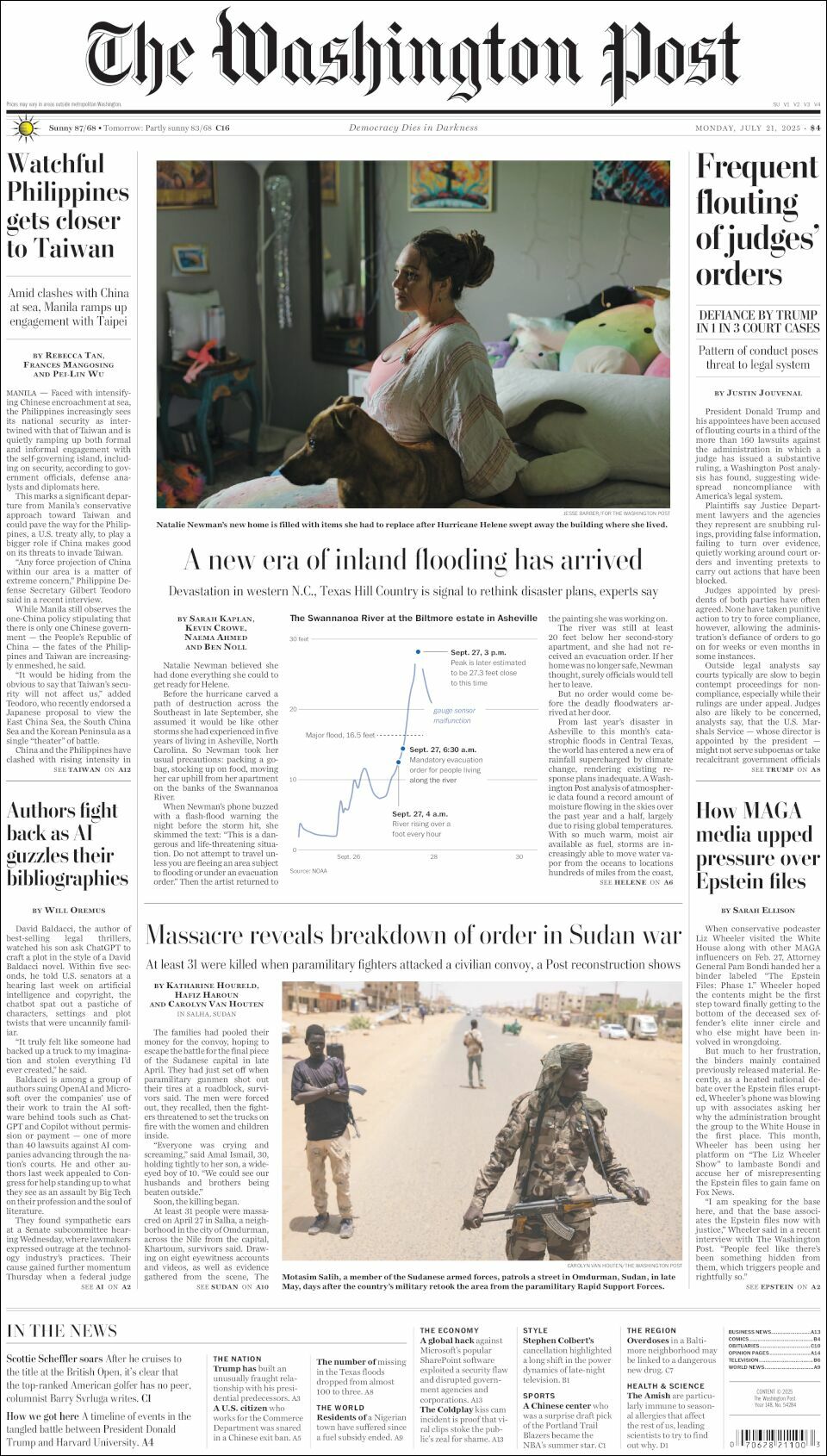 The Washington Post, edición del lunes 21 de julio de 2025 The Washington Post, edición del lunes 21 de julio de 2025