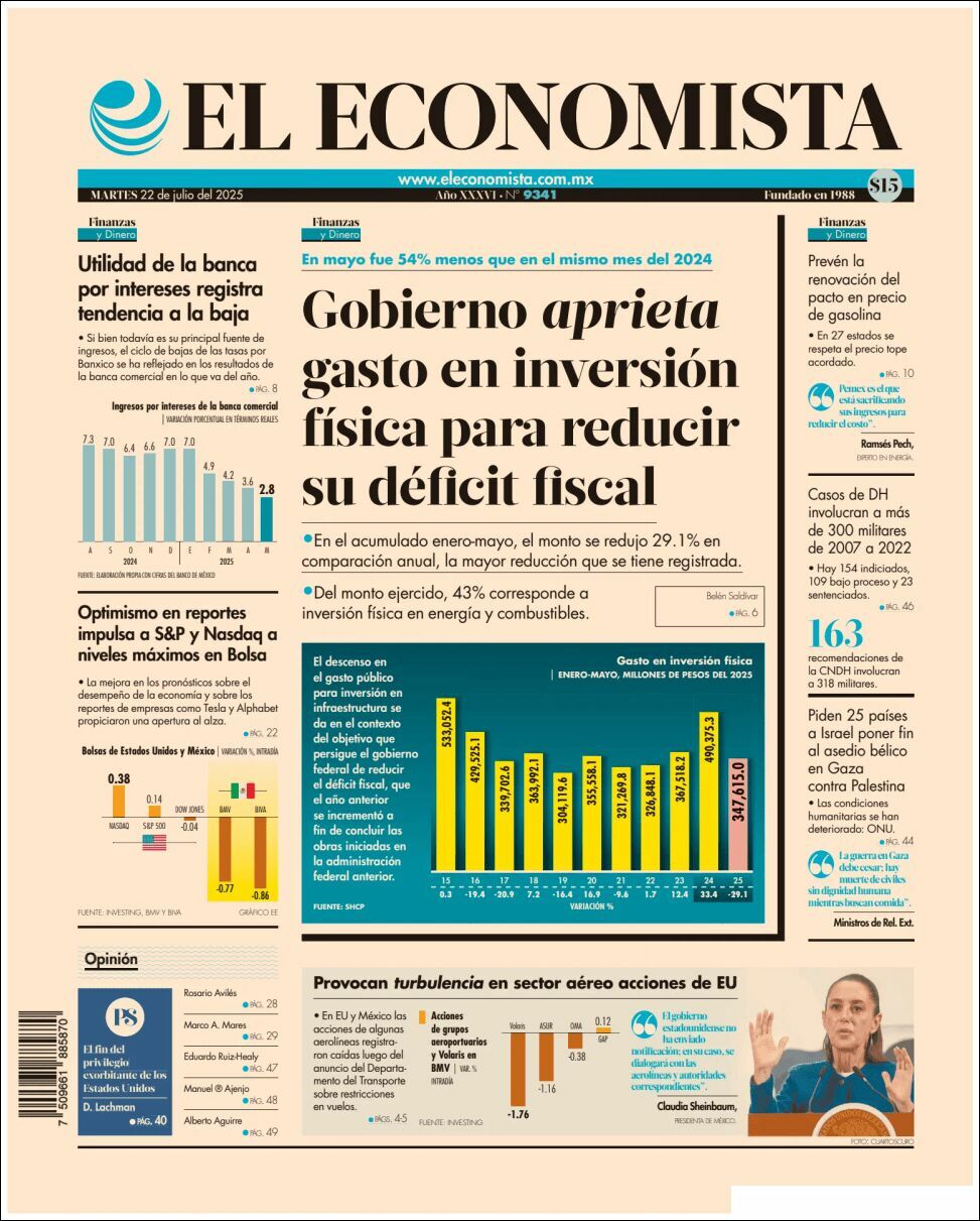 El Economista, edición del martes 22 de julio de 2025 El Economista, edición del martes 22 de julio de 2025
