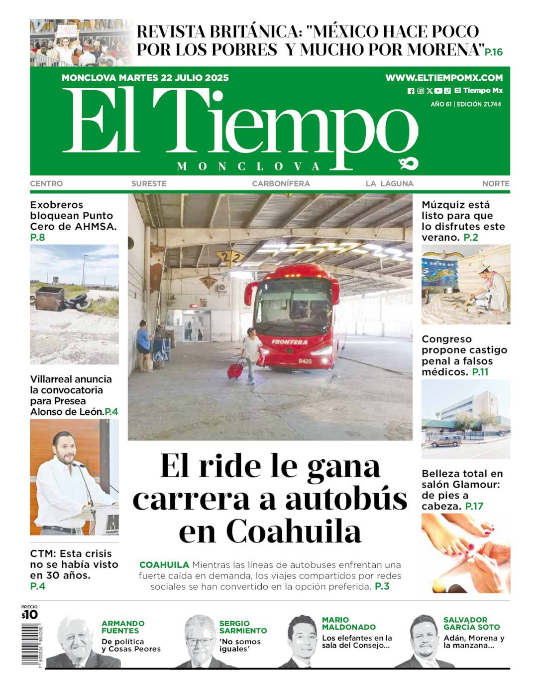 El Tiempo Monclova, edición del martes 22 de julio de 2025 El Tiempo Monclova, edición del martes 22 de julio de 2025