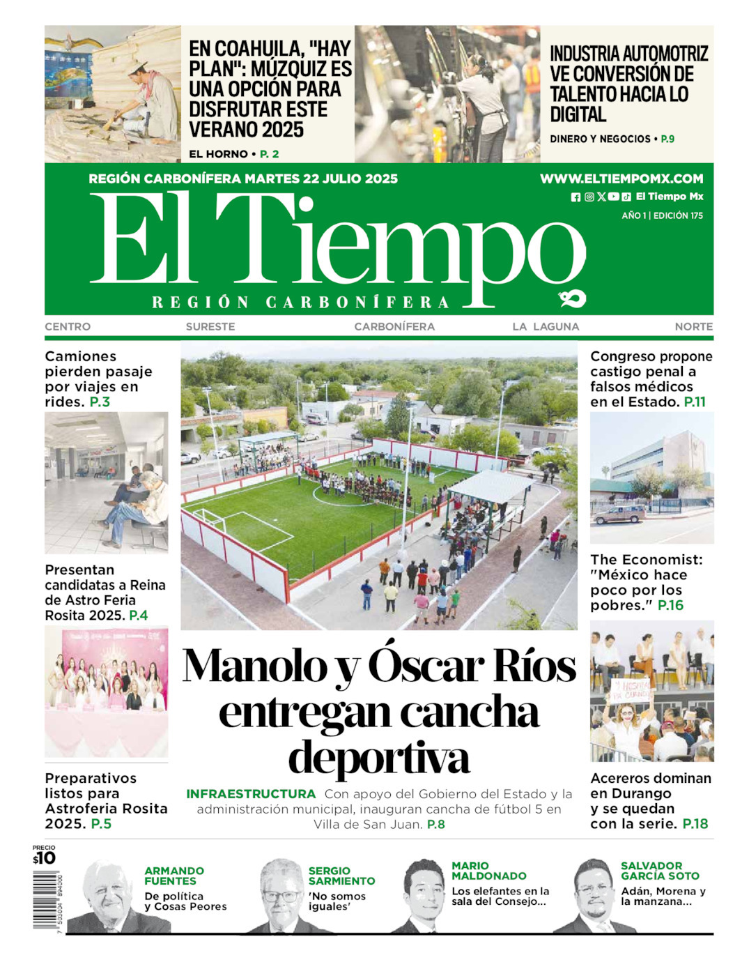 El Tiempo Región Carbonífera, edición del martes 22 de julio de 2025 El Tiempo Región Carbonífera, edición del martes 22 de julio de 2025