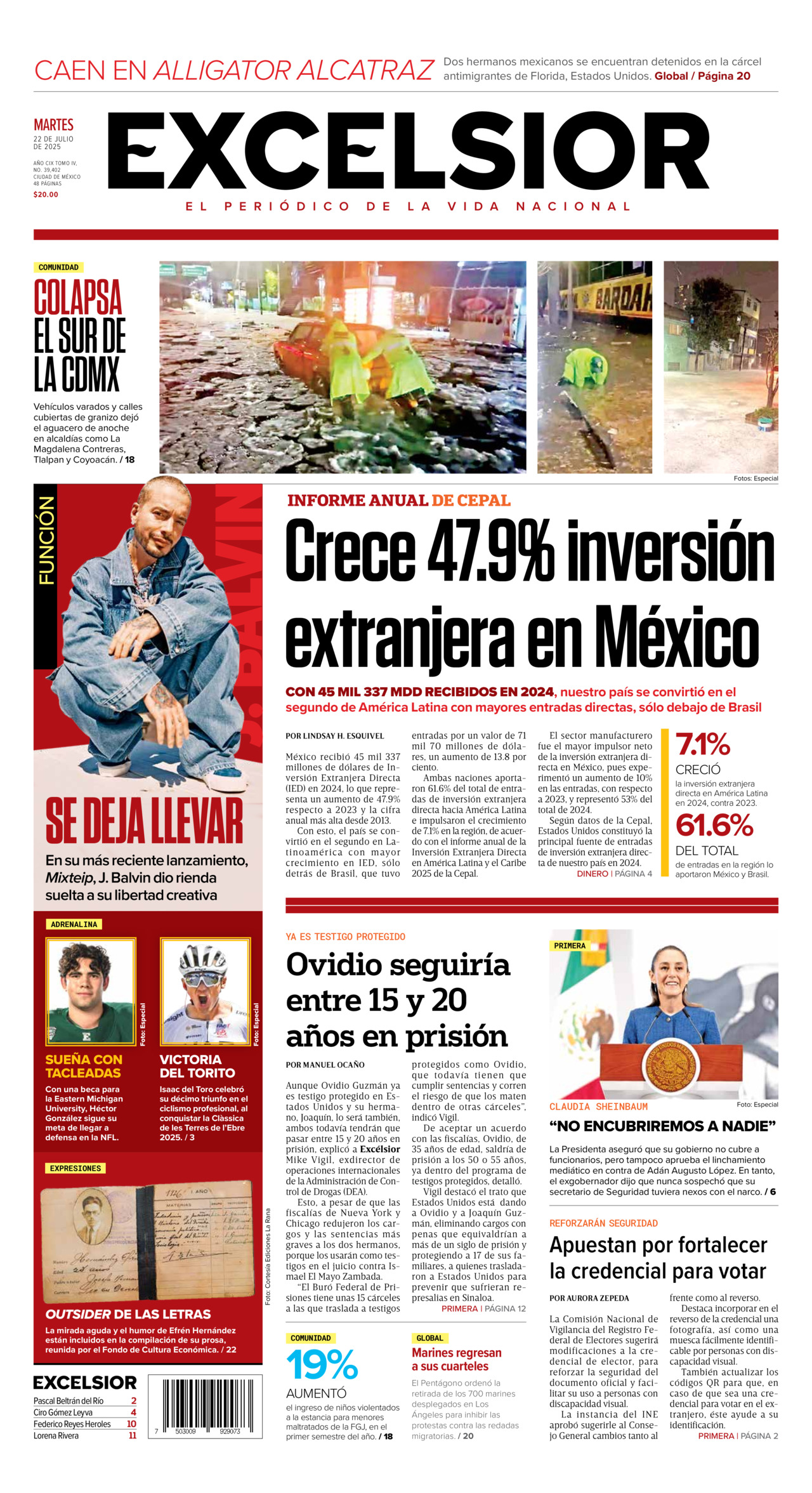 Excelsior, edición del martes 22 de julio de 2025 Excelsior, edición del martes 22 de julio de 2025
